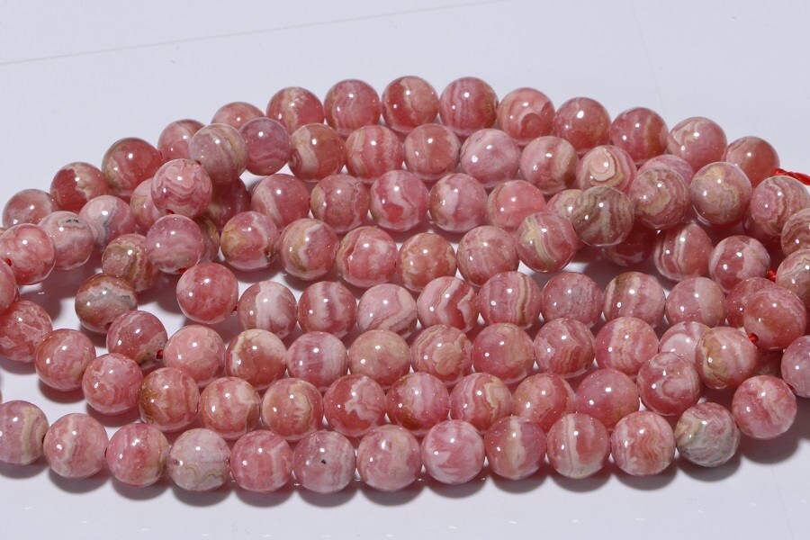 Rhodochrosite Natural Round Smooth Gemstone Beads 7mm ,