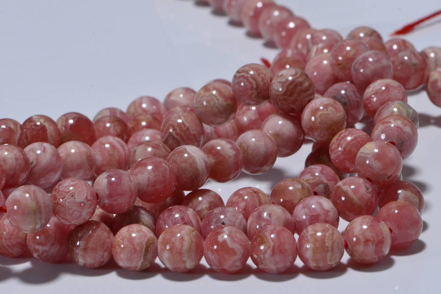 Rhodochrosite Natural Round Smooth Gemstone Beads 7mm ,