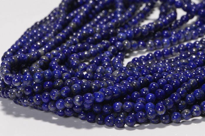 Royal Blue Lapis Lazuli Beads: 3.3mm Gemstone Jewelry Supplies