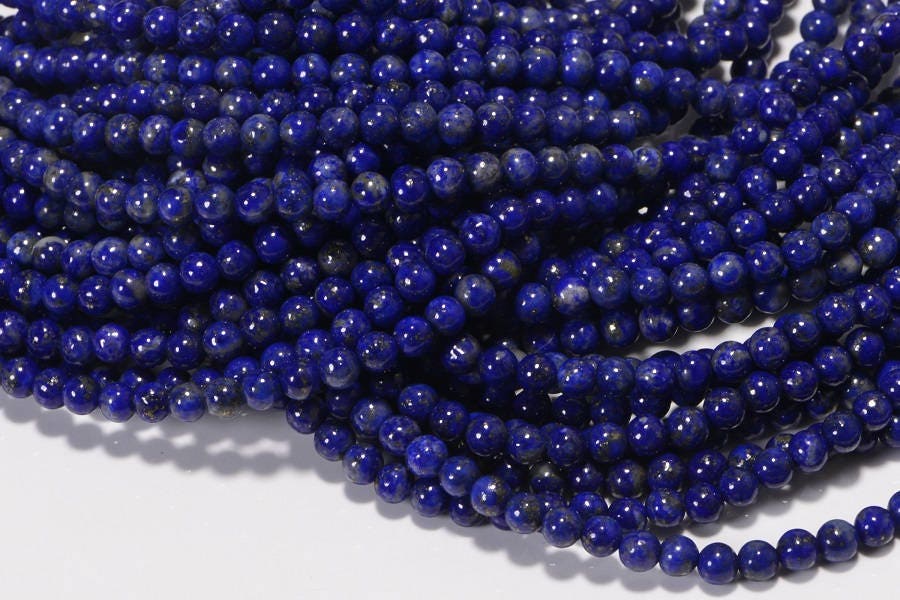 Royal Blue Lapis Lazuli Beads: 3.3mm Gemstone Jewelry Supplies