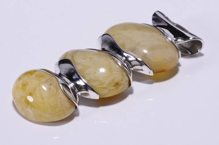 Butterscotch Amber Sterling Silver Pendant: Statement Jewelry
