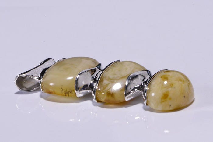 Butterscotch Amber Sterling Silver Pendant: Statement Jewelry
