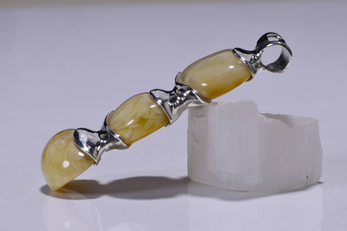 Butterscotch Amber Sterling Silver Pendant: Statement Jewelry
