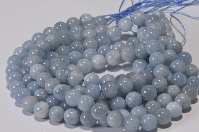 Aquamarine round beads 8mm Natural Gemstone Bead Jewelry Making Supplies