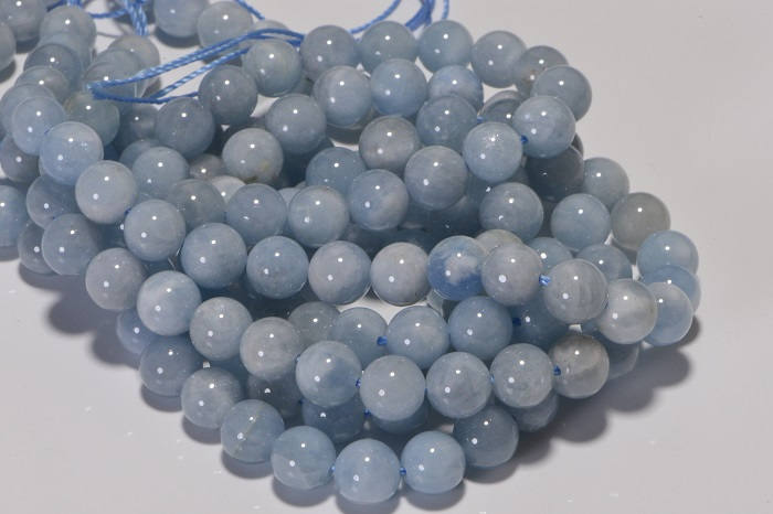 Aquamarine round beads 8mm Natural Gemstone Bead Jewelry Making Supplies