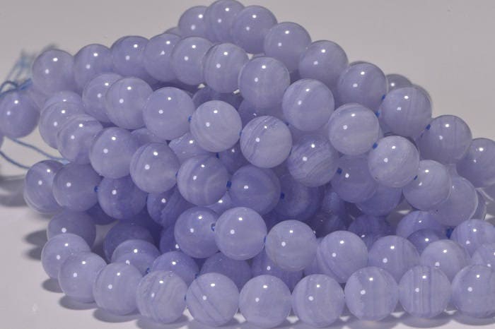 Blue Lace Agate Beads: 8mm Gemstone Jewelry Making Supplies