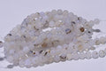 Moonstone Black Flower Agate Beads: 8mm Gemstone Jewelry Making Supplies