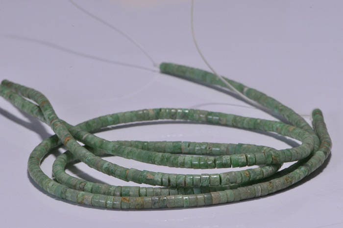 Natural Turquoise Heishi Beads: 2.8mm, 16" Strand, Gemstone Jewelry Supplies
