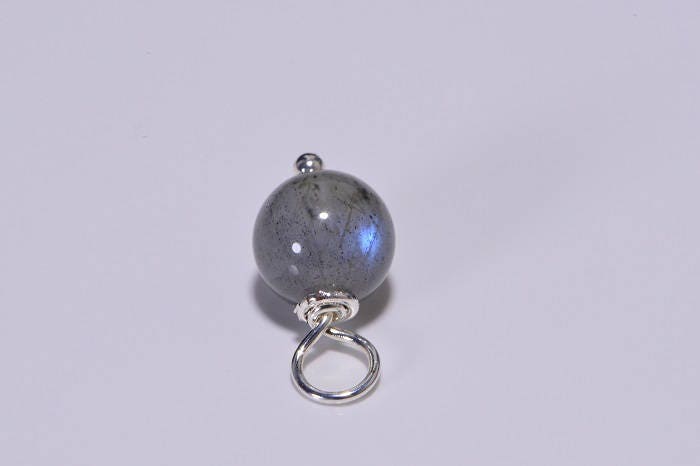Labradorate  Beads 8 mm Wire Wrapped Head Pin Silver wire