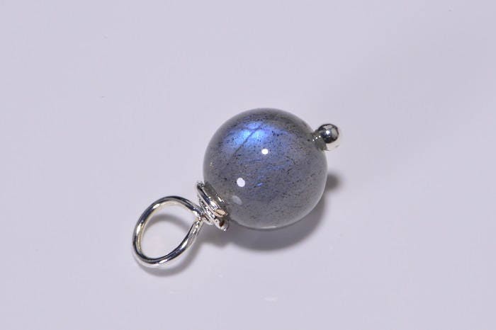 Labradorate  Beads 8 mm Wire Wrapped Head Pin Silver wire