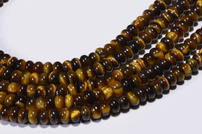 Tigers Eye 6.2x3.7mm Rondelle Beads Natural Gemstone Beads Craft Supplies Jewelry Making