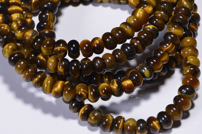 Tigers Eye 6.2x3.7mm Rondelle Beads Natural Gemstone Beads Craft Supplies Jewelry Making