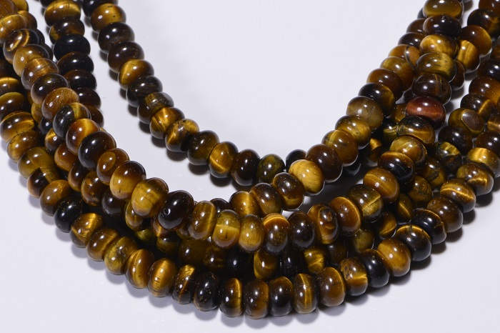 Tigers Eye 6.2x3.7mm Rondelle Beads Natural Gemstone Beads Craft Supplies Jewelry Making