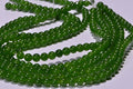 5.4mm AA Translucent Green Jade Beads: 15" Strand