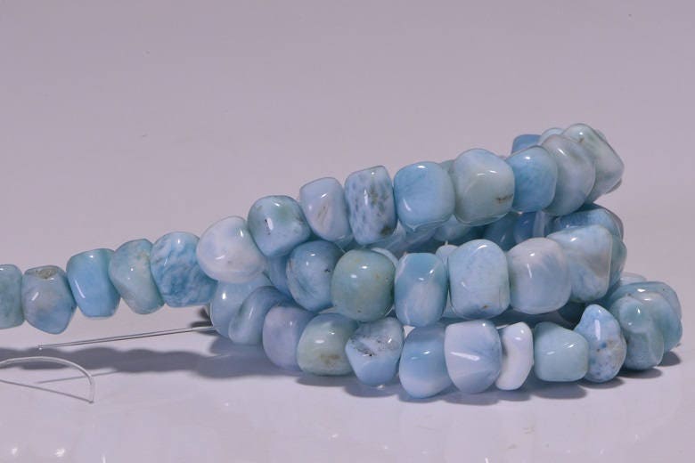 AAA Larimar Nugget Beads: Dominican Gemstone Strand, 16 Inch