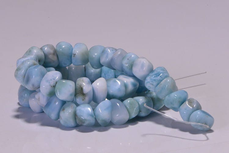 AAA Larimar Nugget Beads: Dominican Gemstone Strand, 16 Inch