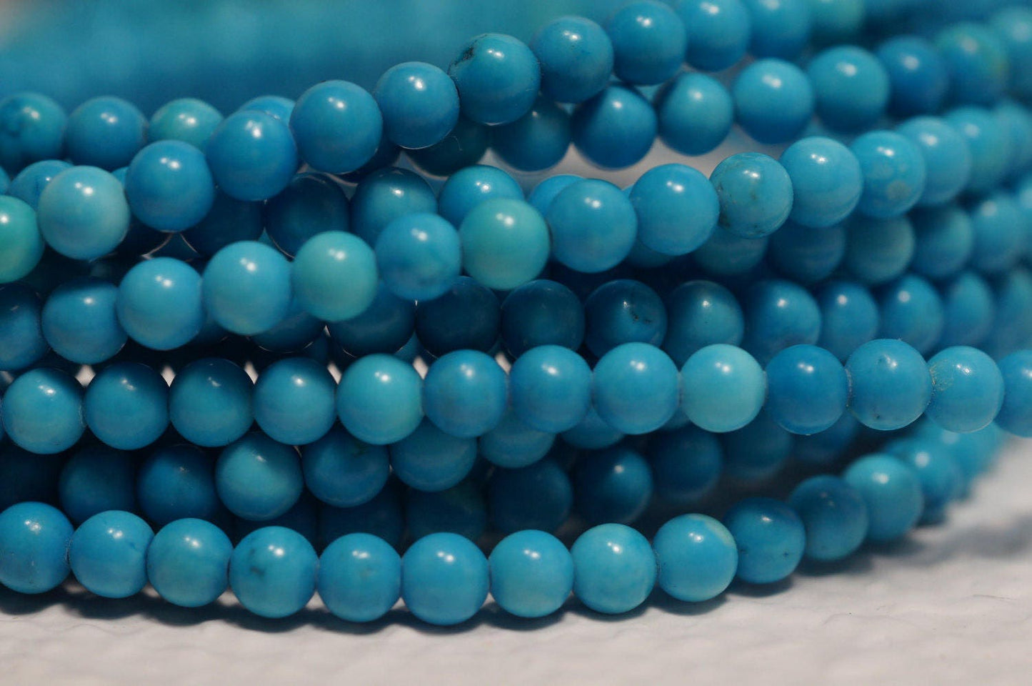 Sleeping Beauty Turquoise Beads 3mm Round Beads Natural Gemstone Beads full strand