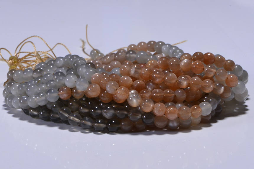 6mm Multi Color  Moonstone Round Beads Smooth  Natural Gemstone Beads Jewelry Making Supplies