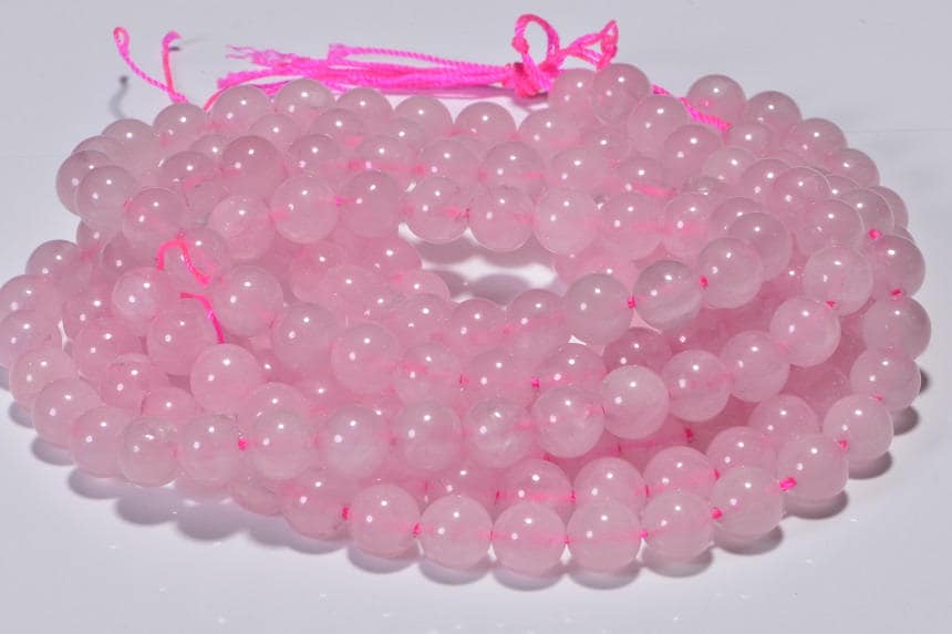 8mm Rose Quartz Beads: Natural Pink Gemstone Jewelry Making Supplies