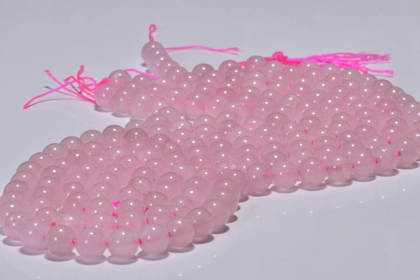 8mm Rose Quartz Beads: Natural Pink Gemstone Jewelry Making Supplies