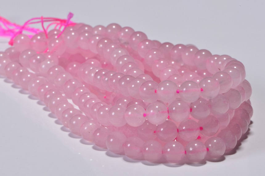 Pink Rose Quartz Beads: 6mm Round Gemstone, 15 3/4" Strand