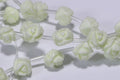 Lemon Chrysoprase Rose Carved Beads Light Yellow Flower Beads Jewelry Making Supplies