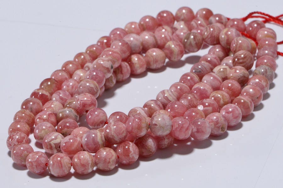 Rhodochrosite Natural Round Smooth Gemstone Beads 7mm ,