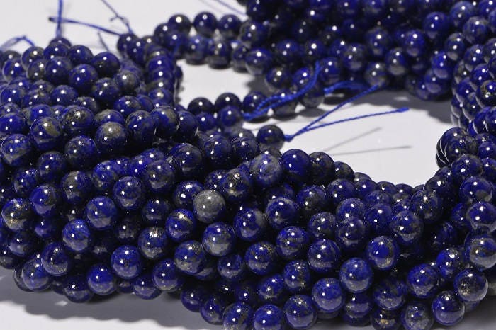 Lapis Lazuli  6.3mm 16" inch Strand Natural Gemstone Beads Bead Supplies Jewelry Making Supplies