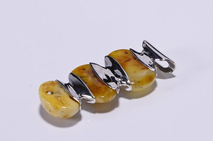 Butterscotch Amber Sterling Silver Pendant: Statement Jewelry