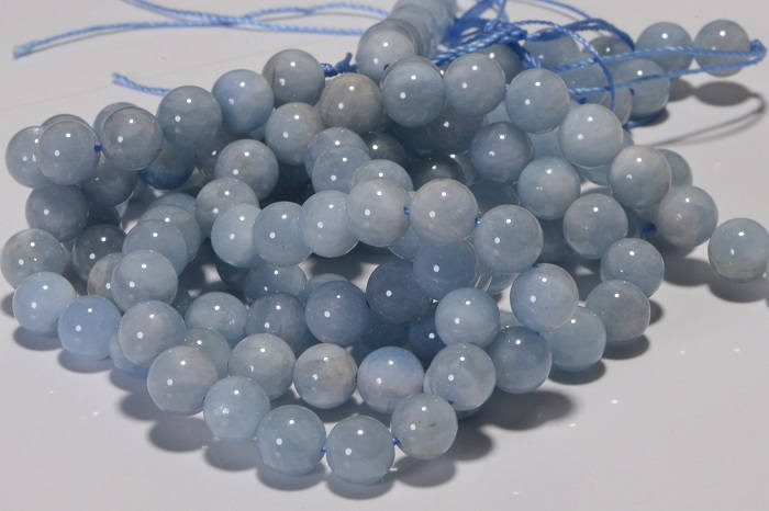 Aquamarine round beads 8mm Natural Gemstone Bead Jewelry Making Supplies