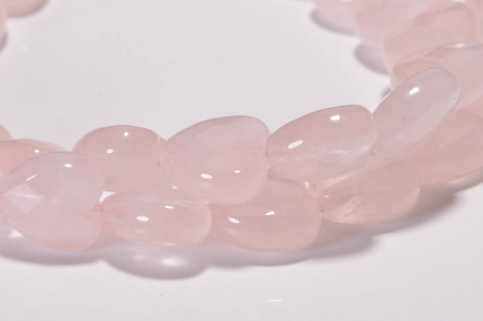 Carved Rose Quartz Heart Beads: Natural Gemstone Jewelry Supplies
