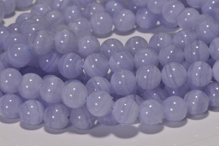 Blue Lace Agate Beads: 8mm Gemstone Jewelry Making Supplies