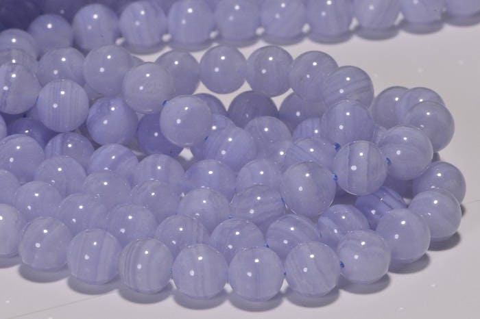 Blue Lace Agate Beads: 8mm Gemstone Jewelry Making Supplies