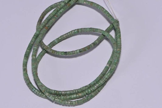 Natural Turquoise Heishi Beads: 2.8mm, 16" Strand, Gemstone Jewelry Supplies