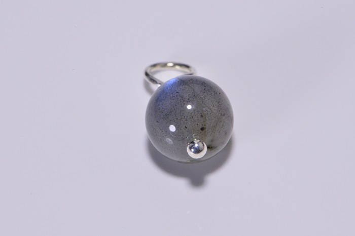 Labradorate  Beads 8 mm Wire Wrapped Head Pin Silver wire