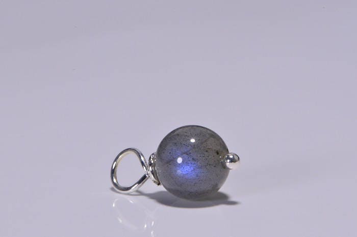 Labradorate  Beads 8 mm Wire Wrapped Head Pin Silver wire