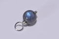 Labradorite Gemstone Dangle: Silver Wire Wrapped Bead (8mm)
