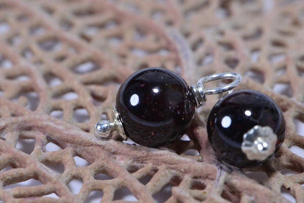 Garnet  Beads 6 mm Wire Wrapped Head Pin Silver wire
