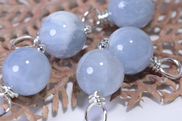 Aquamarine Beads 8 mm Wire Wrapped Head Pin Silver wire
