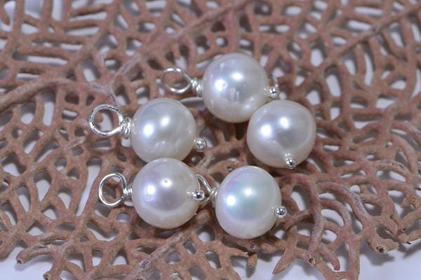Freshwater pearl 6 mm Wire Wrapped Head Pin Sterling  Silver wire Dangle beads