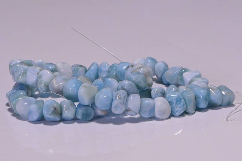 AAA Larimar Nugget Beads: Dominican Gemstone Strand, 16 Inch