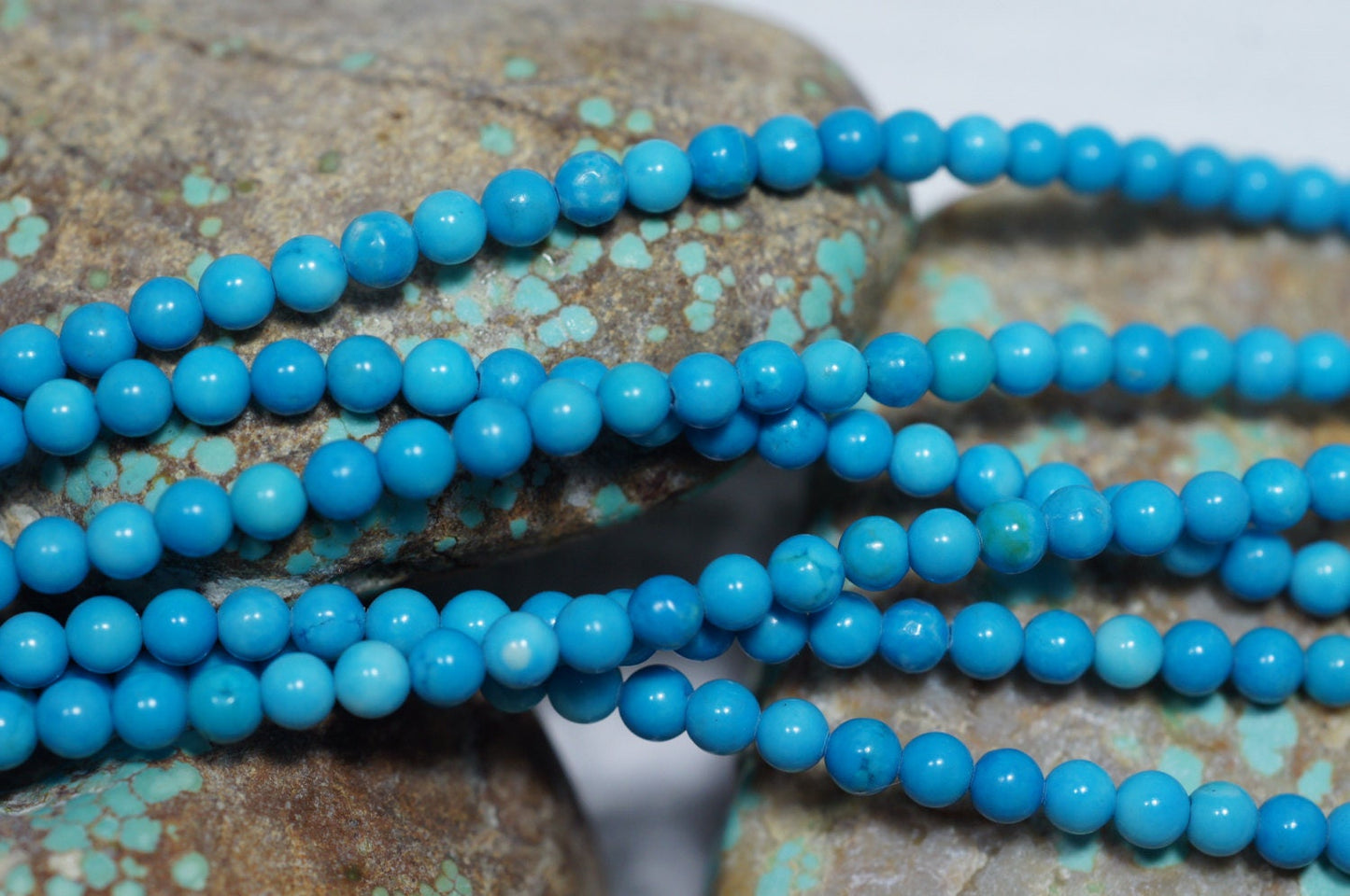 Sleeping Beauty Turquoise Beads 3mm Round Beads Natural Gemstone Beads full strand
