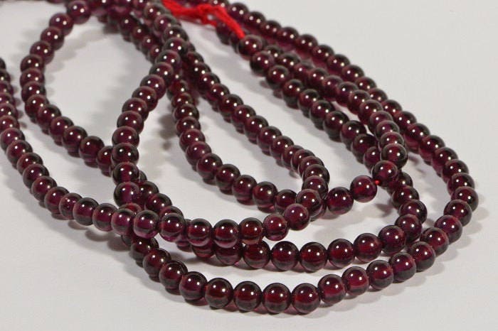 AAA Garnet Beads: 4mm Round Natural Gemstone, 16" Strand