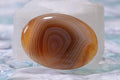Banded Botswana Agate Cabochon: Honey Brown Oval Gemstone