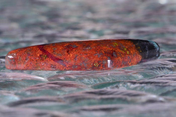 Sonora Sunrise Cabochon: Cuprite Chrysocolla Gemstone (41x17x6.4mm)