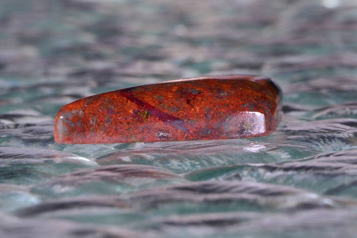 Sonora Sunrise Cabochon: Cuprite Chrysocolla Gemstone (41x17x6.4mm)