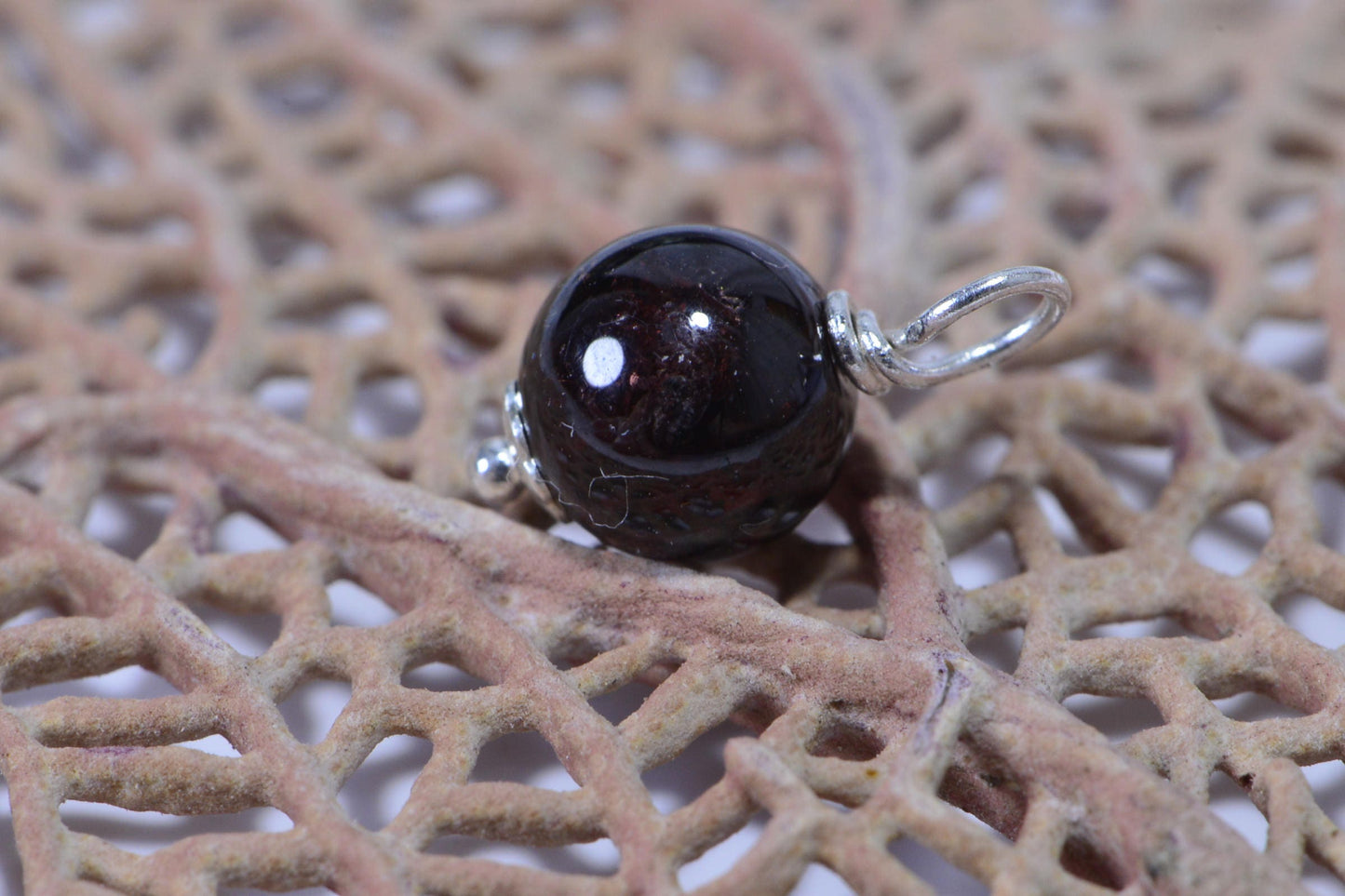 Garnet  Beads 6 mm Wire Wrapped Head Pin Silver wire