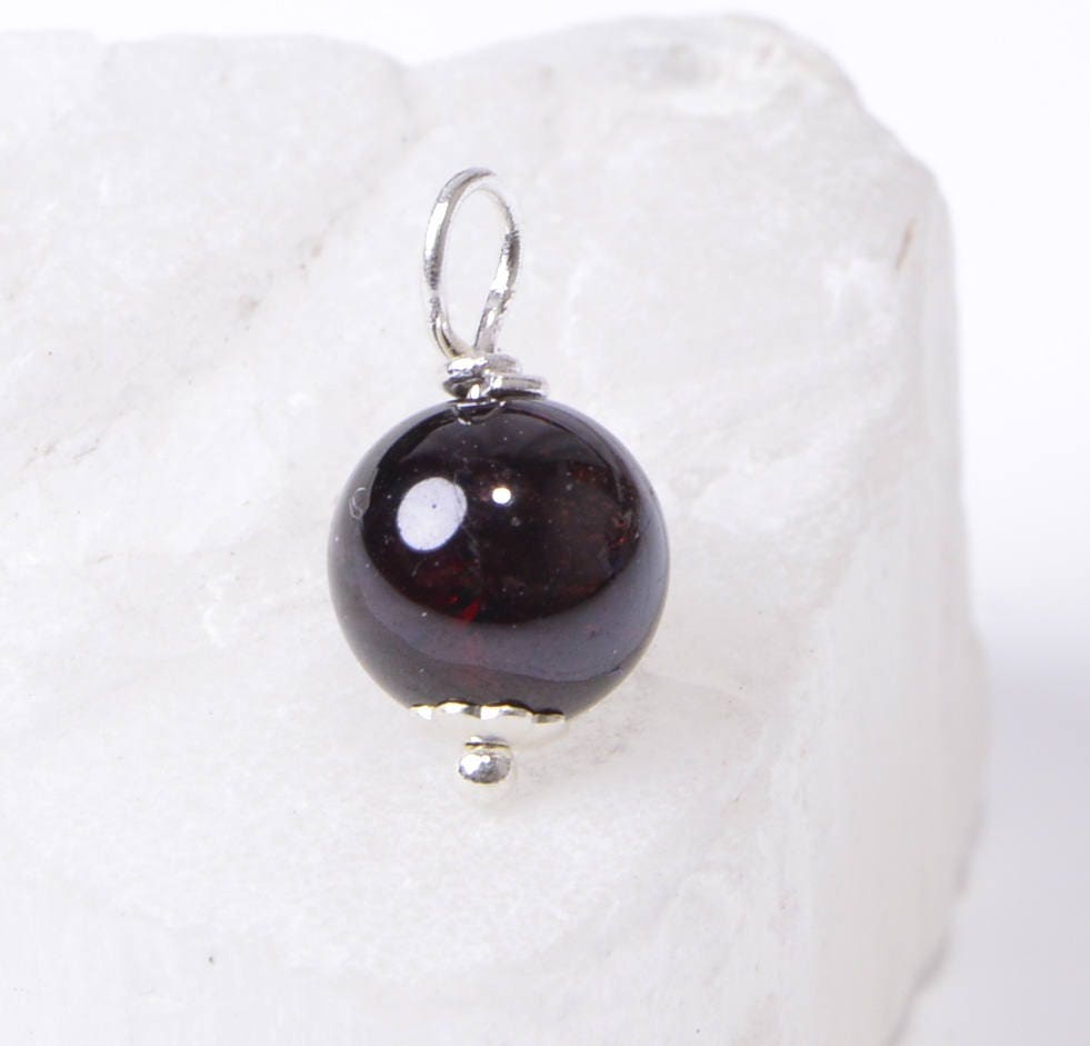Garnet  Beads 6 mm Wire Wrapped Head Pin Silver wire