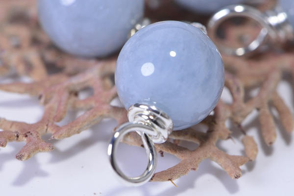Aquamarine Beads 8 mm Wire Wrapped Head Pin Silver wire