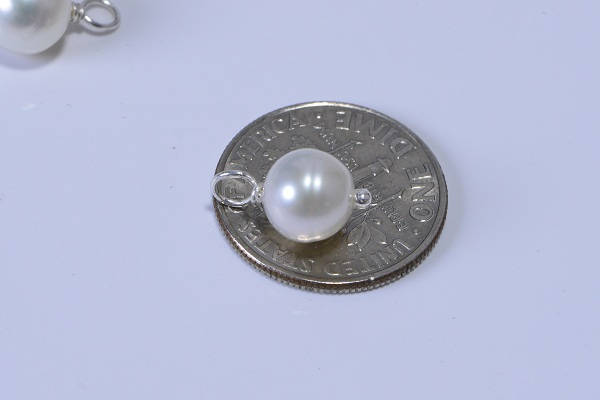 Freshwater pearl 6 mm Wire Wrapped Head Pin Sterling  Silver wire Dangle beads